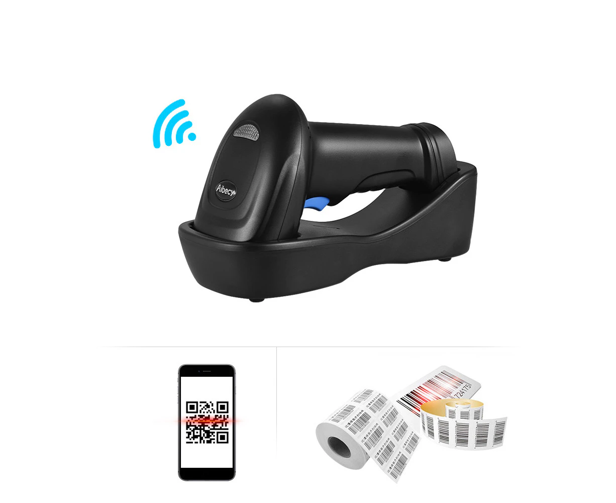 Aibecy WM3L 433MHz Wireless 1D 2D Auto Image Barcode Scanner Handheld QR code PDF417 Bar Code 200m/656ft Range