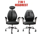 Ergonomic Office Chair Seat Adjustable Height Back Head Rest Leather Recline