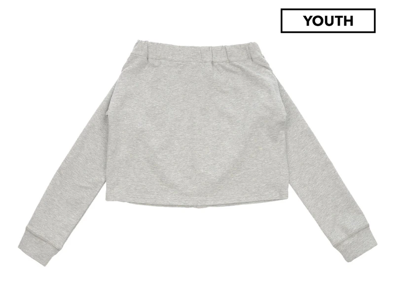 Gaialuna Youth Girls' Wide Neck Sweater - Light Grey