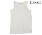 Le Petit Coco Girls' Silk Sleeveless Top - White