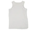 Le Petit Coco Girls' Silk Sleeveless Top - White