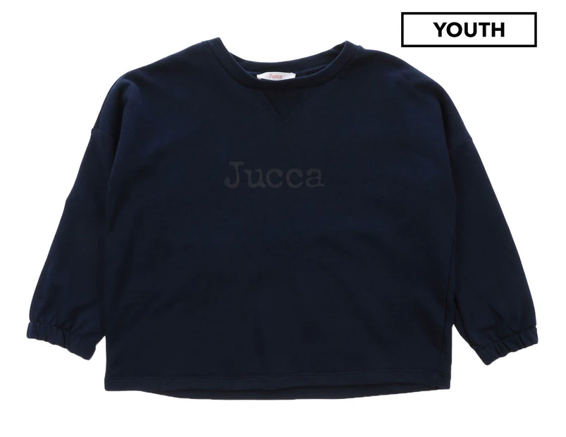 Jucca Youth Girls' Jersey Cropped Sweater - Dark Blue