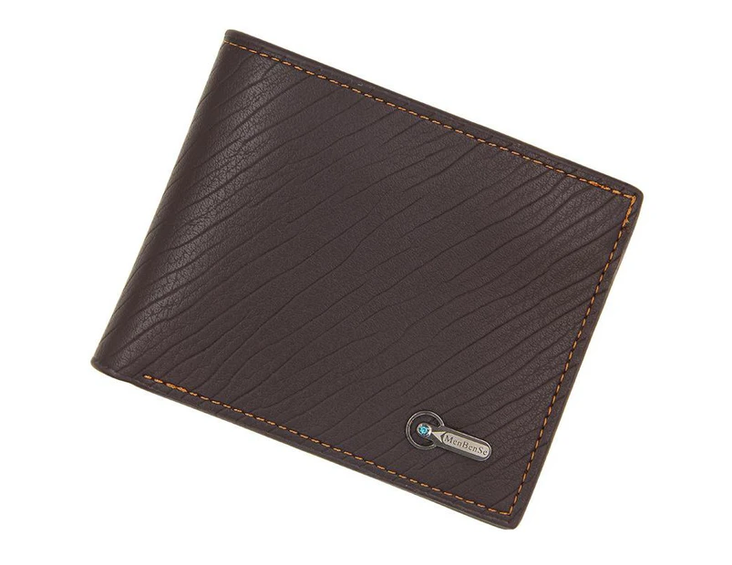 Fashion Men Leather Wallet Coin - Brown
