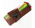 Leather Purse Coin Pocket Cardholder - Brown