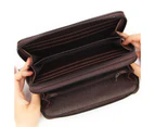 Leather Men Business Wallet Card Holder - Brown