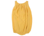 Le Petit Coco Girls' Silk Dress - Yellow