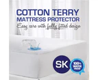 Australian Made Super King /Carlifornia King Size Bed Waterproof Fully fitted Terry Towelling Mattress Protector 203x203x40cm