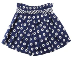 Monnalisa Girls' Floral Skirt - Dark Blue