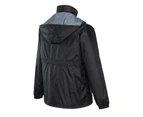 Huski Stratus Rain Jacket Concealed Hood Windproof Workwear - Black
