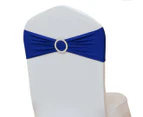 10X BLUE Lycra Spandex Chair Cover Bands Sashes With Buckle Wedding Event Banquet