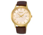 Seiko Men's 40.4mm Conceptual Leather Watch - Gold/Brown