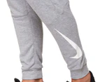 Nike Men's Dry Tapered Fleece Trackpants / Tracksuit Pants - Dark Grey Heather/White