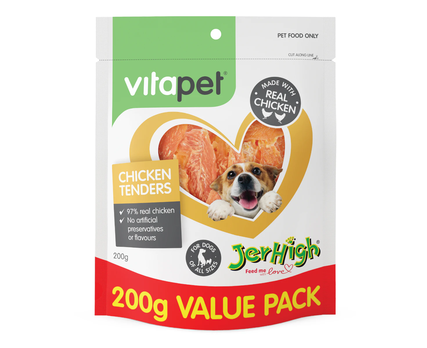 VitaPet Jerhigh Chicken Tenders Dog Treats Value Pack 200g