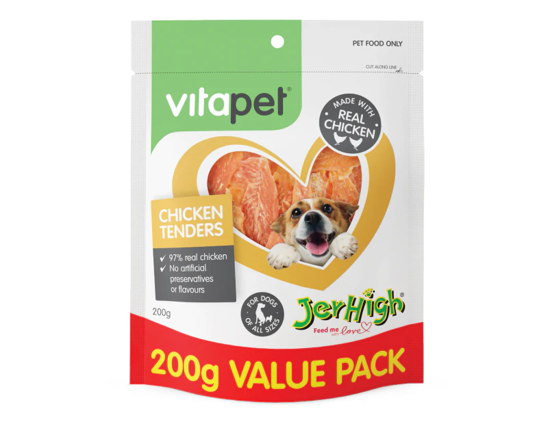 Vitapet Jerhigh Value Pack Chicken Tenders 200g