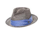 Goorin Brothers Cane Summer Straw Fedora Hat - Grey
