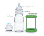 Cherub Baby Glass Bottle 150ml Twin Pack with Protective Colour Change Silicone Sleeve - Orange