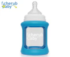 Cherub Baby 150mL Colour Change Wide Neck Glass Bottle - Blue