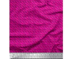 Soimoi Pink Geometric Small Circle Cotton Poplin Decor Fabric Printed BTY- Width 42 Inches