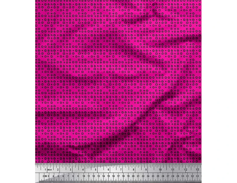 Soimoi Pink Geometric Small Circle Cotton Poplin Decor Fabric Printed BTY- Width 42 Inches