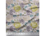 Soimoi Gray Vegetable Cauliflower & Broccoli Cotton Poplin Print Fabric by the Yard- Width 42 Inches