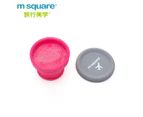 M SQUARE-Folding collapsible eco-friendly outdoor silicone cup with lip size S-PINK