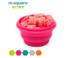 M SQUARE-Folding collapsible eco-friendly outdoor silicone bowl with lip size L-s161866-pink