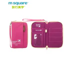 MSQUARE multinational colorful traveling passport wallet bag short version-pink