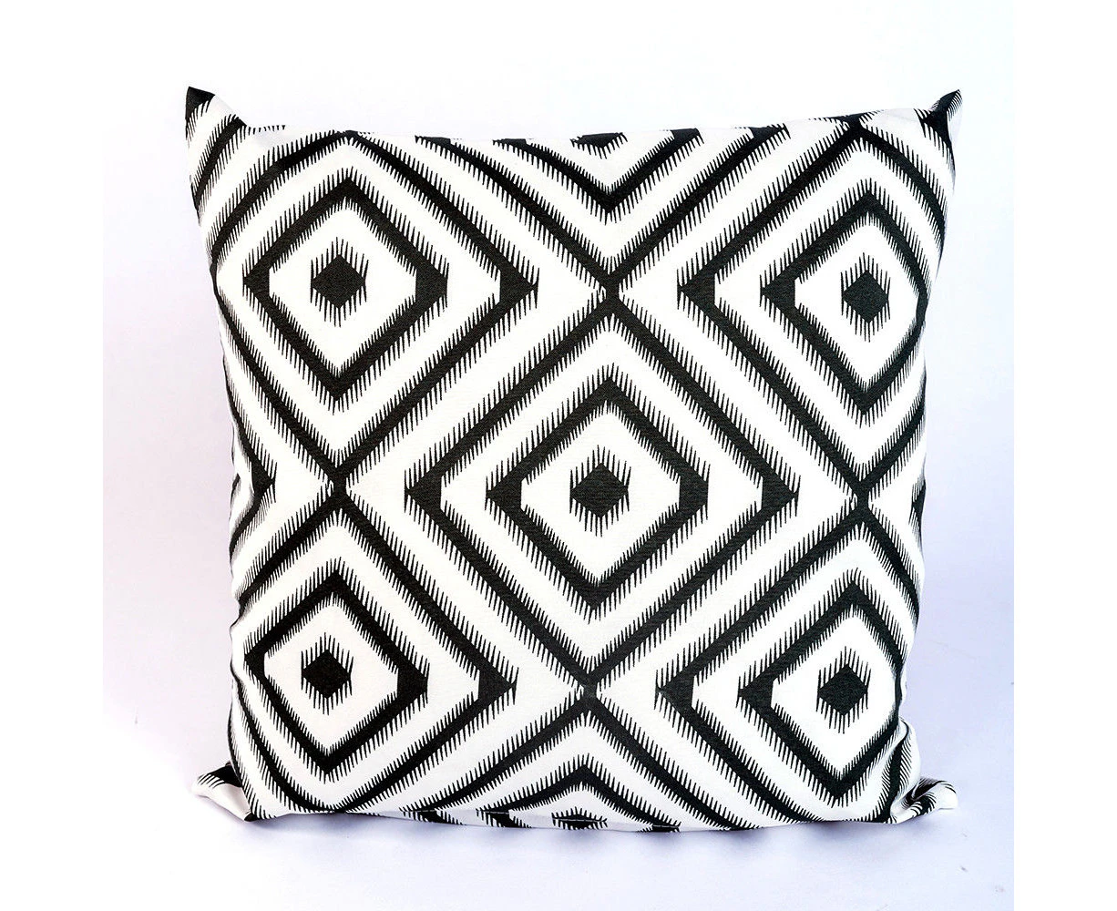 Printed Cushion Cover Decorative Pillow Case Without Fillings 45x45cm 2Pcs/Bag White+Black