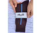 10 PACK - Chusette Ultra Thin Mercerized Cotton Long Socks - Dark Brown