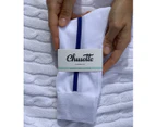 10 PACK - Chusette Ultra Thin Mercerized Cotton Long Socks - White