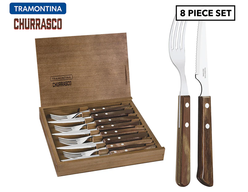 Tramontina 8-Piece Vaneira Steak Cutlery Set - Brown