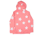 Eve's Sister Girls' Star Hoodie - Neon Coral White