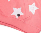 Eve's Sister Girls' Star Hoodie - Neon Coral White