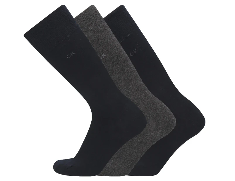 Calvin Klein Men's Combed Cotton Socks 3-Pack - Navy/Grey
