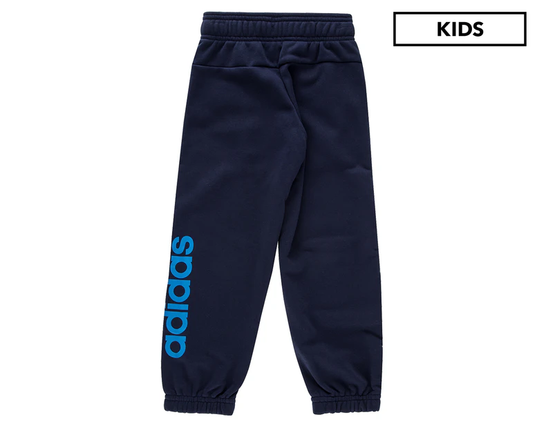 Adidas Boys' Essential Linear Pant - Collegiate Navy/Shock Cyan