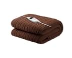 Electric Throw Rug Heated Snuggle Blanket Soft Coral Fleece Winter Warm Remote Control Timer 9 Heat Settings Machine Washable Sofa Lounge Office Brown 2