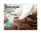 Electric Throw Rug Heated Snuggle Blanket Soft Coral Fleece Winter Warm Remote Control Timer 9 Heat Settings Machine Washable Sofa Lounge Office Brown 3