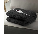 Charcoal Bedding Electric Heated Throw Rug Washable Fleece Snuggle Blanket