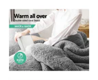 Giselle Bedding Washable Electric Heated Throw Rug Snuggle Blanket Fleece Grey