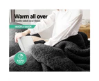 Giselle Bedding Electric Throw Rug Electric Heated Blanket Washable Soft Coral Fleece Winter Warm Remote Control Timer Heat Settings  Black