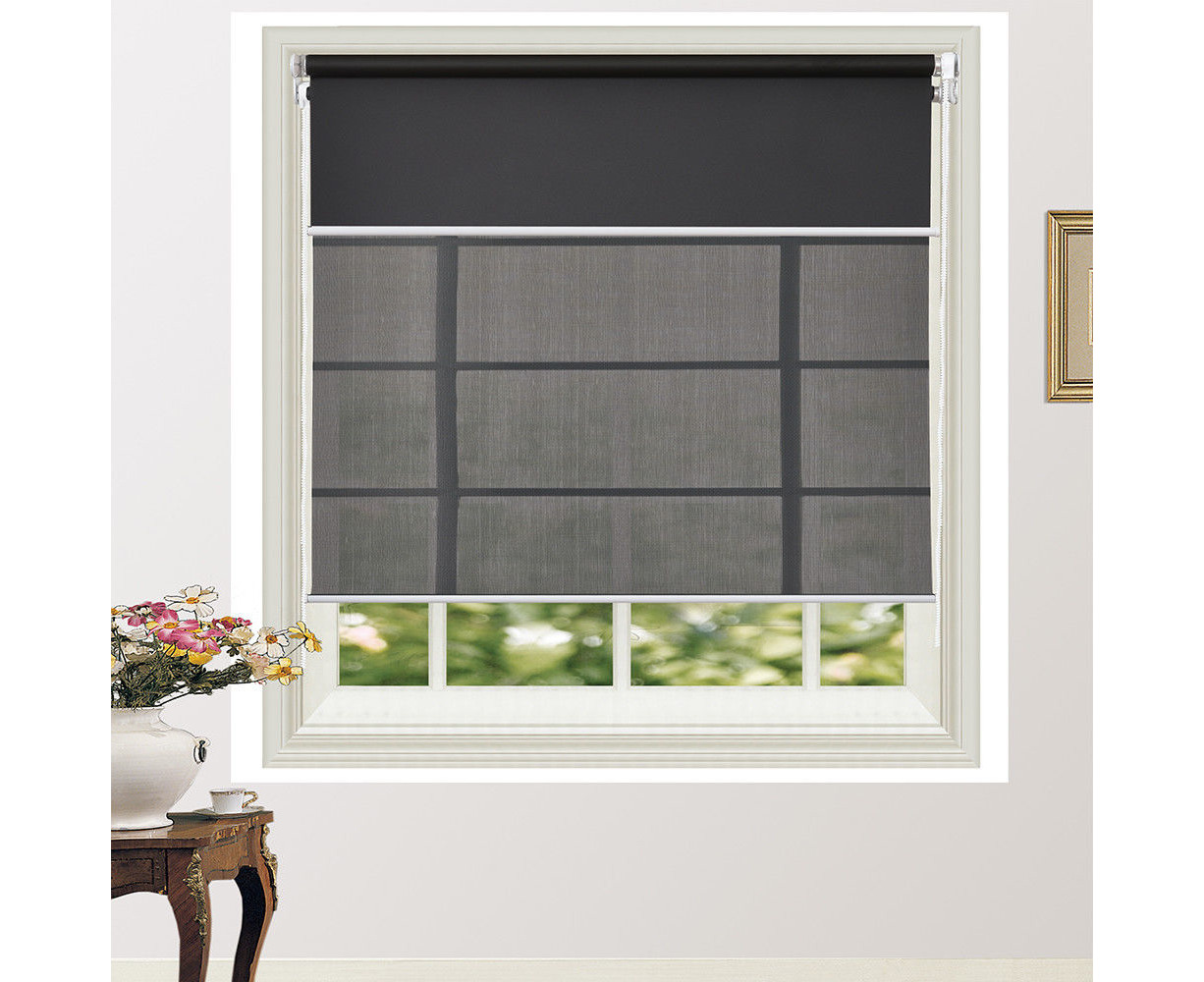 Day/Night Double Roller Blinds Grey/Dark Grey - Grey/Dark Grey | Catch ...