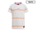 St Goliath Older Boys' Linear Tee / T-Shirt / Tshirt - Vintage White