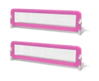 2x Toddler Safety Bed Rail Pink 150x42cm Baby Protective Guard Gate