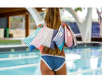 SAMMIMIS Mayo Swimsuit Wet Bag Water Resistant Lining - Denim/Pink - Turkish Cotton