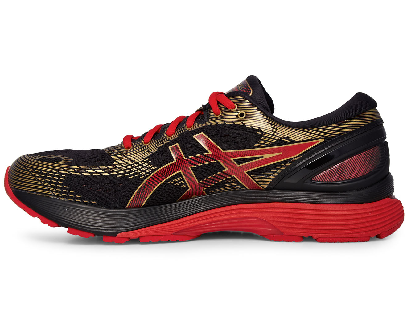 ASICS Men's GEL-Nimbus 21 Running Sports Shoes - Black/Classic Red ...