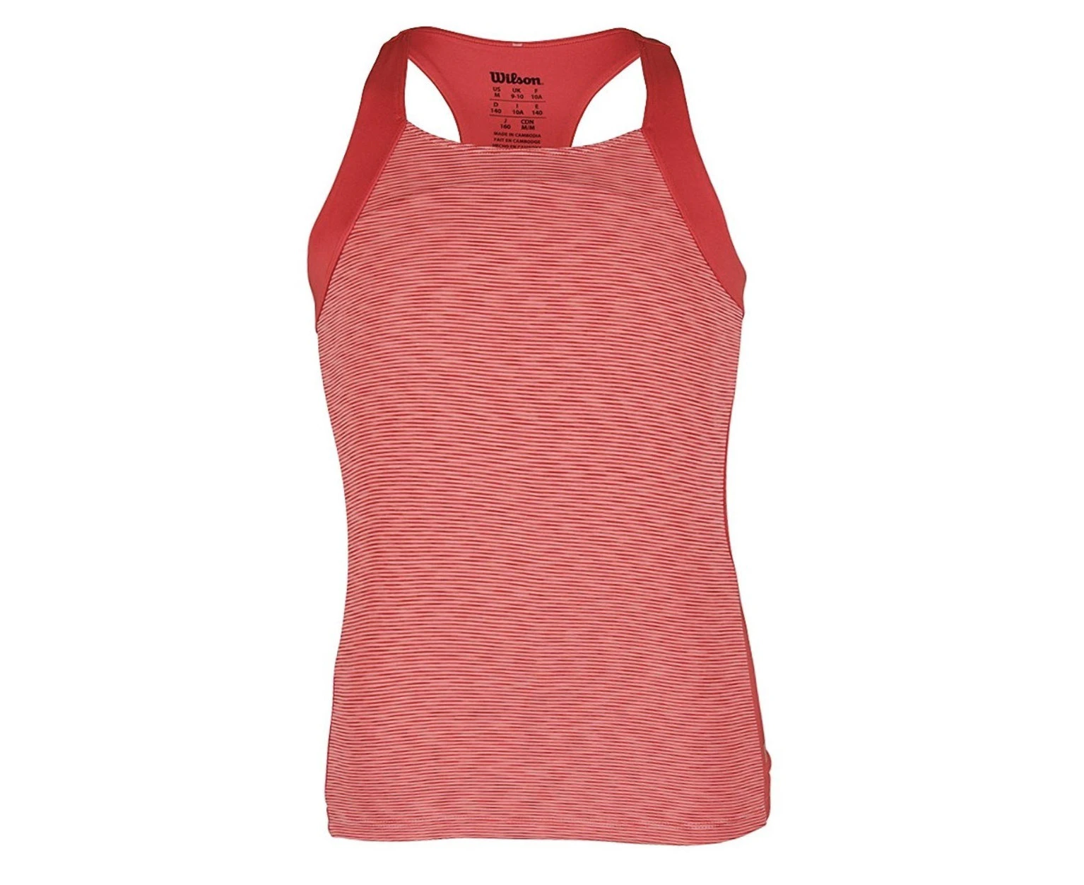 WILSON Girls Striated Racerback Tennis Tank Top Childrens Kids - Papaya