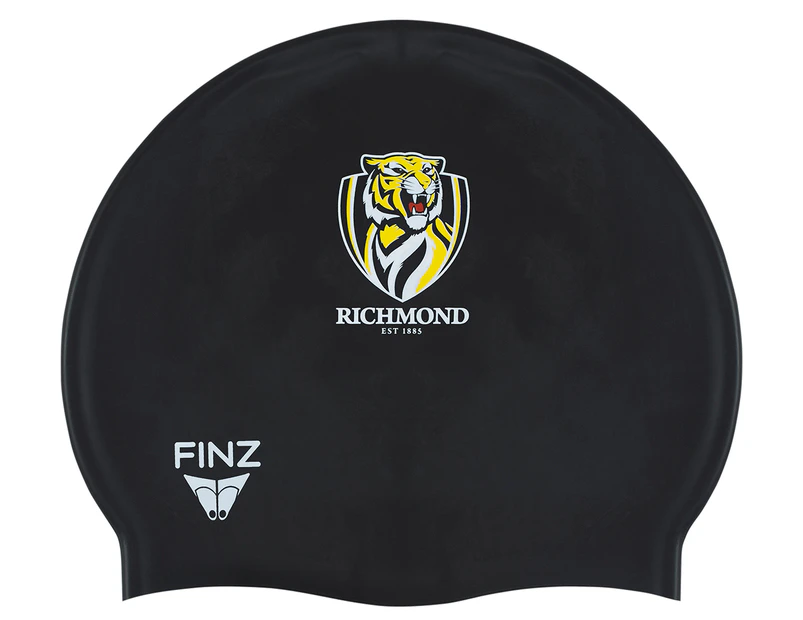 AFL Richmond Tigers Silicone Swimming Cap - Black