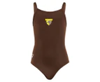 AFL Women's Hawthorn Barback One-Piece Swimwear - Chocolate