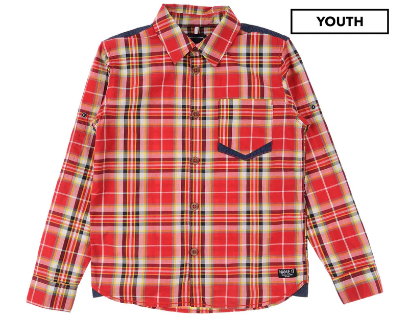 NAME IT Kids' Checkered Shirt - Red