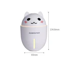 3 in 1 Humidifier Cute Cat Shape - White